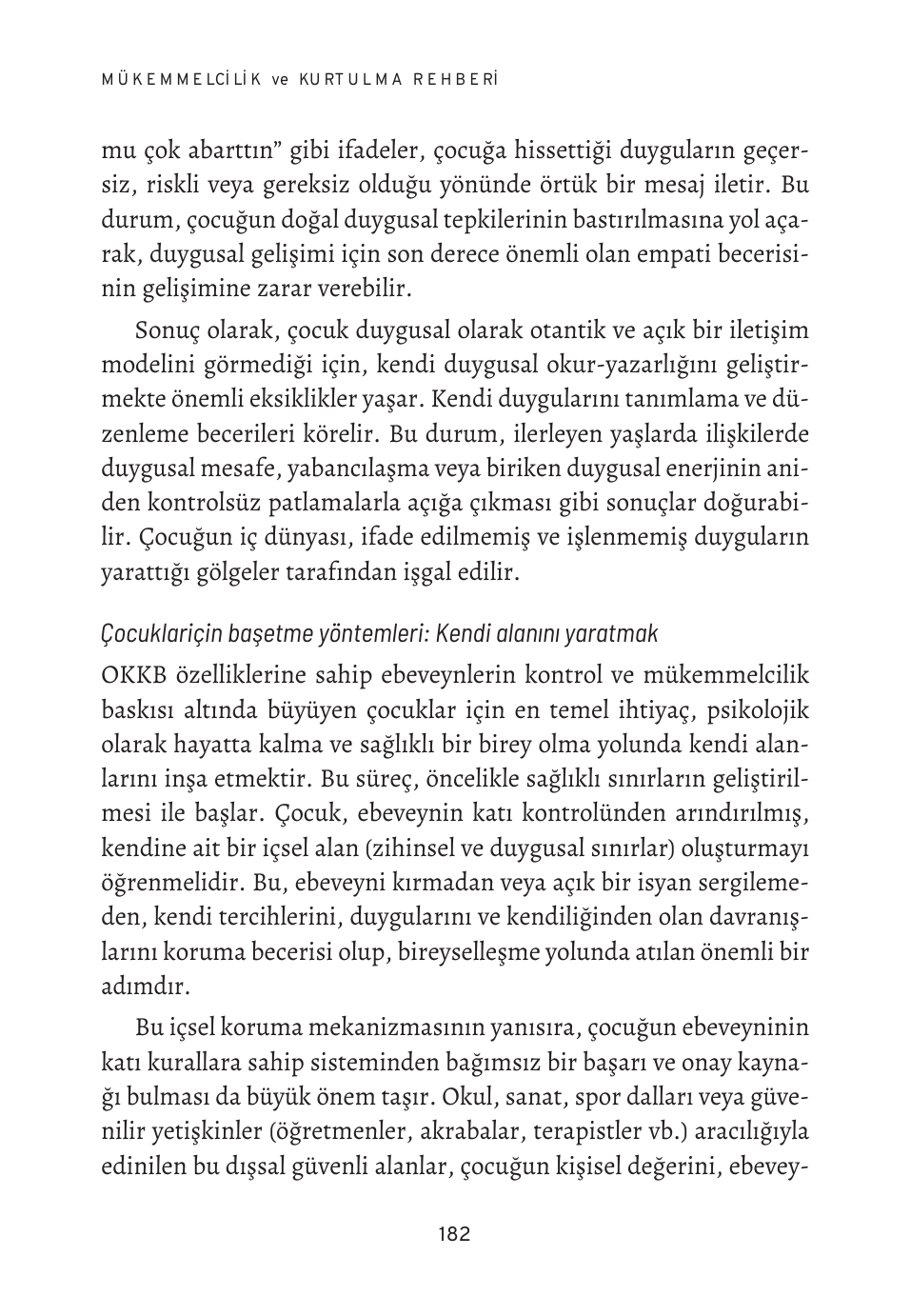 Mükemmelcilik ve Kurtulma Rehberi – Arka Kapak