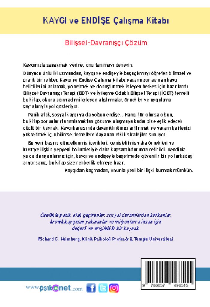 Kaygı ve Endişe Çalışma Kitabı – Görsel 1