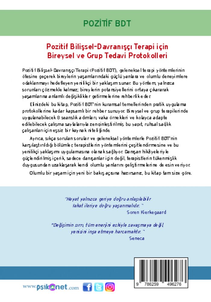 Pozitif Bilişsel-Davranışçı Terapi İçin Bireysel ve Grup Tedavi Protokolleri – Görsel 1