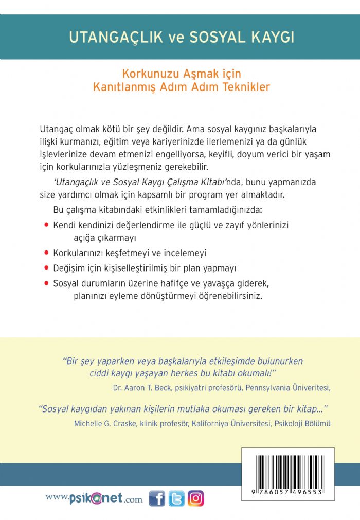Utangaçlık ve Sosyal Kaygı Çalışma Kitabı – Görsel 1