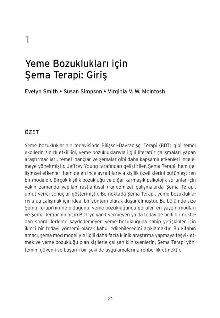 Yeme Bozuklukları İçin Şema Terapi – Görsel 2